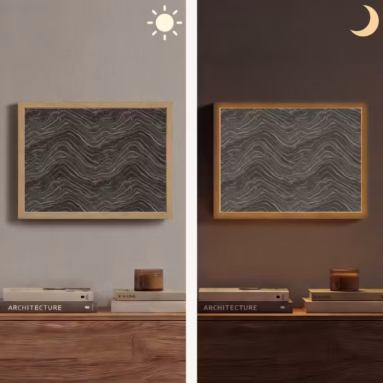 Patroon - Contrast - Antraciet Light Box met batterij (Wandlamp) middel 907 -sfeer3