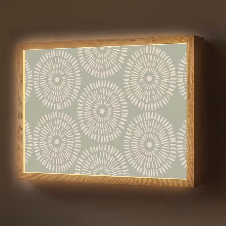 Patroon - Cirkels - Abstract - Modern - Groen Light Box met batterij (Wandlamp) middel -z3d_website