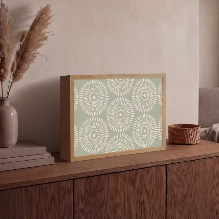 Patroon - Cirkels - Abstract - Modern - Groen Light Box met batterij (Wandlamp) middel -sfeer2