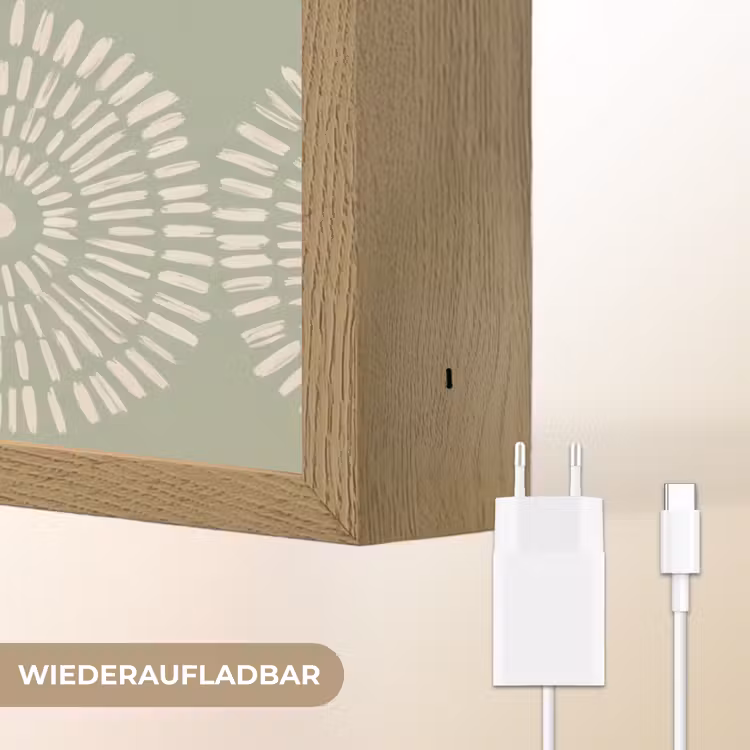 Patroon - Cirkels - Abstract - Modern - Groen Light Box met batterij (Wandlamp) middel -USP_websiteoplaadbaarDE