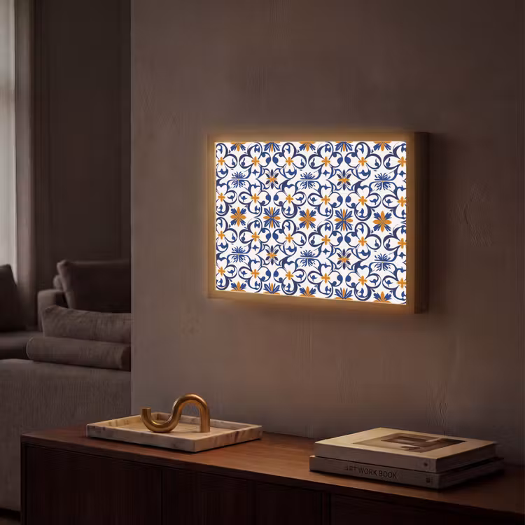 Patroon - Modern - Kleurrijk Light Box met batterij (Wandlamp) middel 907 -sfeer1