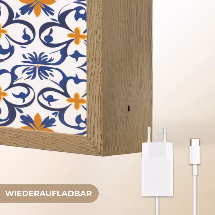 Patroon - Modern - Kleurrijk Light Box met batterij (Wandlamp) middel 907 -USP_websiteoplaadbaarDE