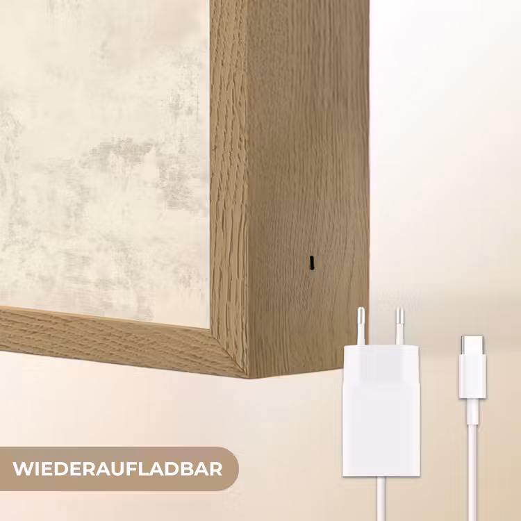 Patroon - Organisch - Beige Light Box met batterij (Wandlamp) middel 907 -USP_websiteoplaadbaarDE