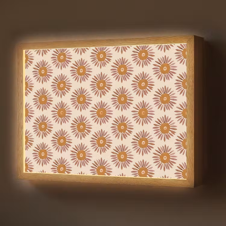 Patroon - Retro - Bruin Light Box met batterij (Wandlamp) middel 907 -z3d_website