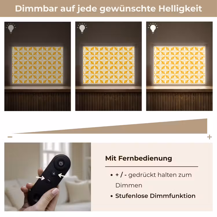 Patroon - Retro - Geel Light Box met batterij (Wandlamp) middel 907 -USP_dimbaarDE