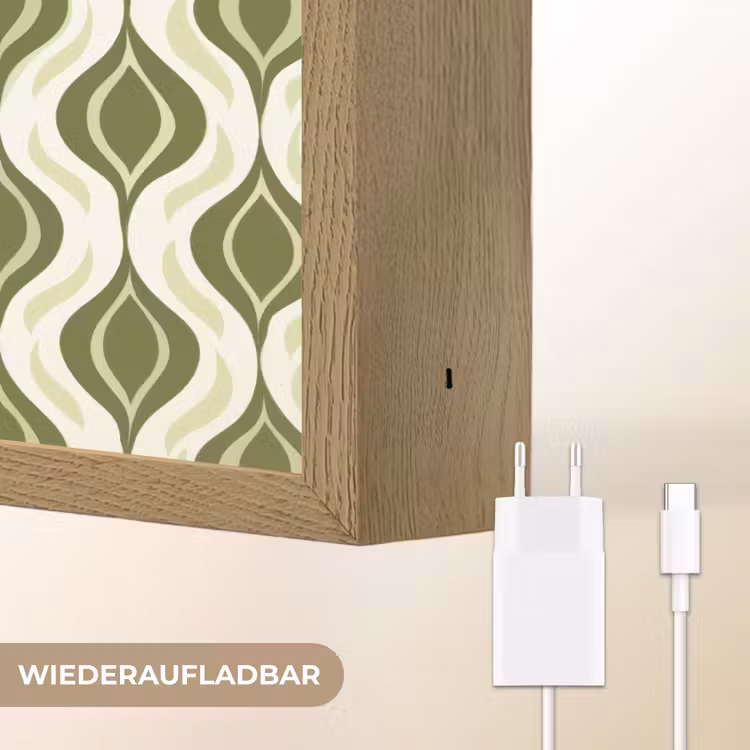 Patroon - Retro - Groen Light Box met batterij (Wandlamp) middel 907 -USP_websiteoplaadbaarDE