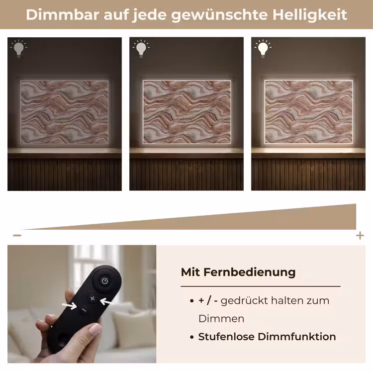Patroon - Zandsteen - Travertijn Light Box met batterij (Wandlamp) middel 907 -USP_dimbaarDE
