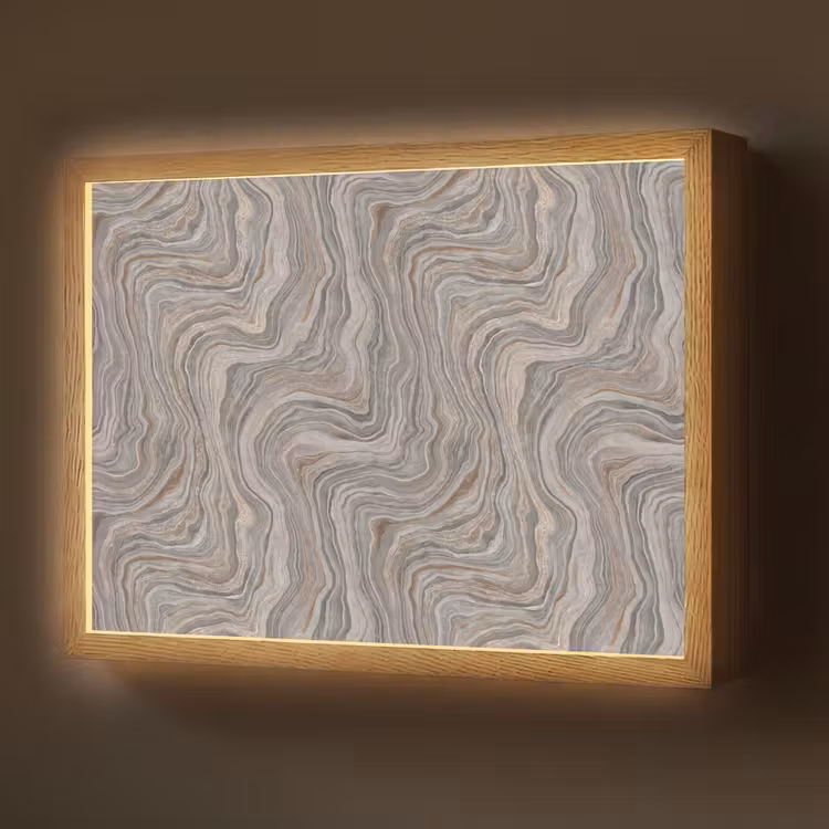 Patroon - Textuur - Grijs Light Box met batterij (Wandlamp) middel 907 -z3d_website