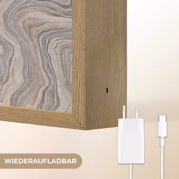 Patroon - Textuur - Grijs Light Box met batterij (Wandlamp) middel 907 -USP_websiteoplaadbaarDE