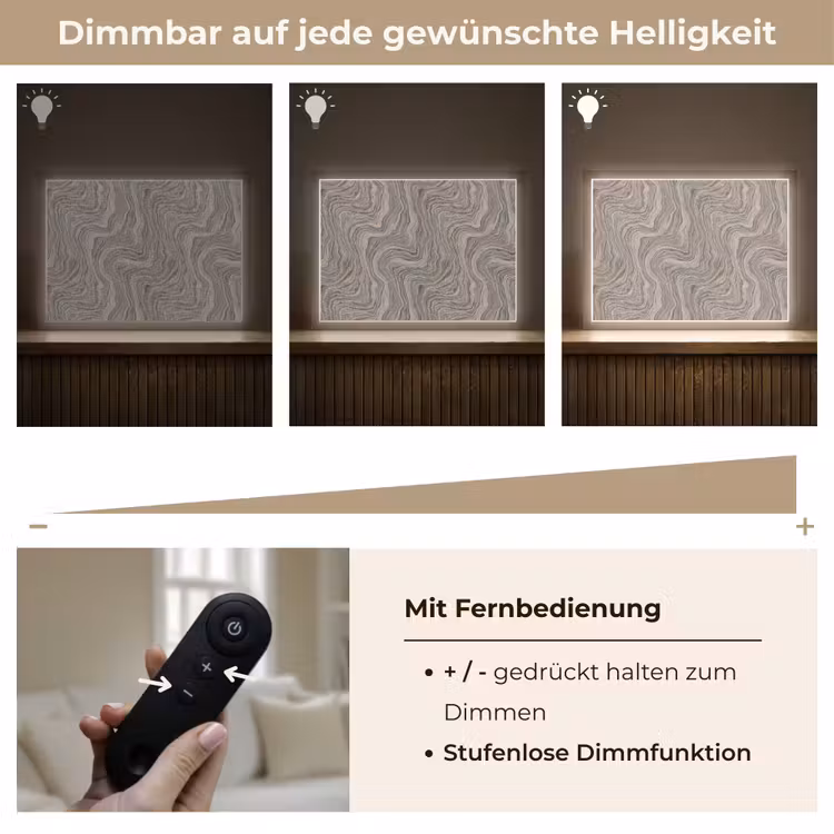 Patroon - Textuur - Grijs Light Box met batterij (Wandlamp) middel 907 -USP_dimbaarDE
