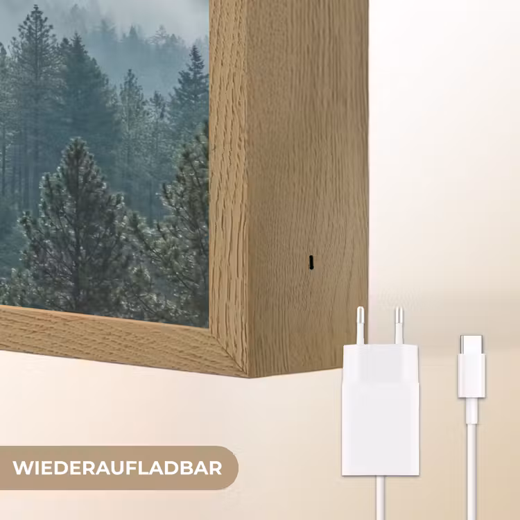 Naaldwoud - Bergen - Mist Light Box met batterij (Wandlamp) middel -USP_websiteoplaadbaarDE
