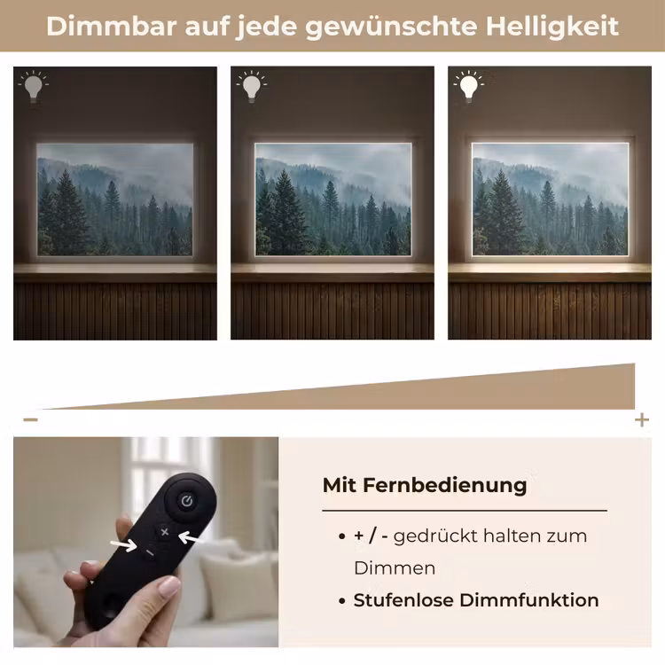 Naaldwoud - Bergen - Mist Light Box met batterij (Wandlamp) middel -USP_dimbaarDE