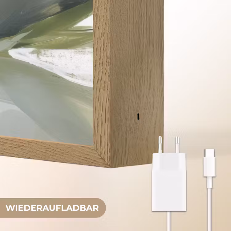 Natuur - Abstract - Groen - Penseelstreken Light Box met batterij (Wandlamp) middel -USP_websiteoplaadbaarDE