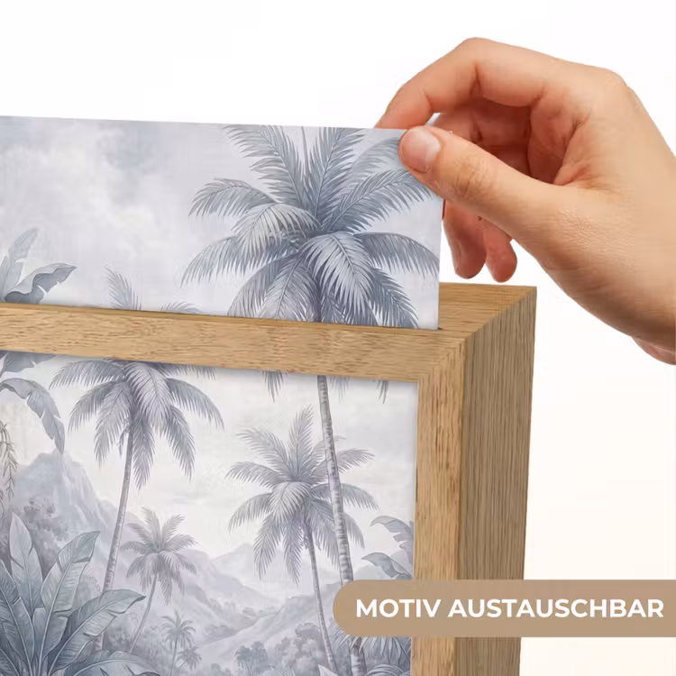 Natuur - Boom - Tropisch - Landschap - Blauw Light Box met kabel (Wandlamp) klein -USP_websiteprintDE
