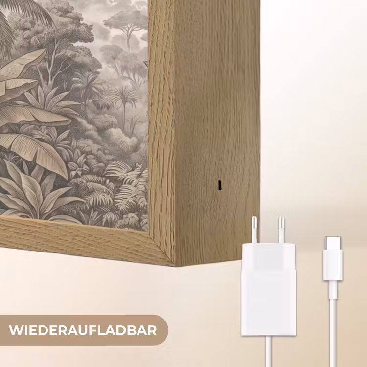 Natuur - Bergen - Rivier - Tropisch - Vintage Light Box met batterij (Wandlamp) middel -USP_websiteoplaadbaarDE