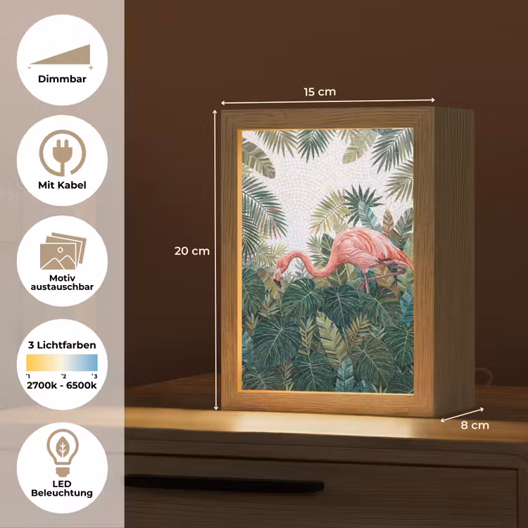 Natuur - Bladeren - Abstract - Groen - Vogel Light Box met kabel (Wandlamp) klein -USP_websiteoverzichtDE