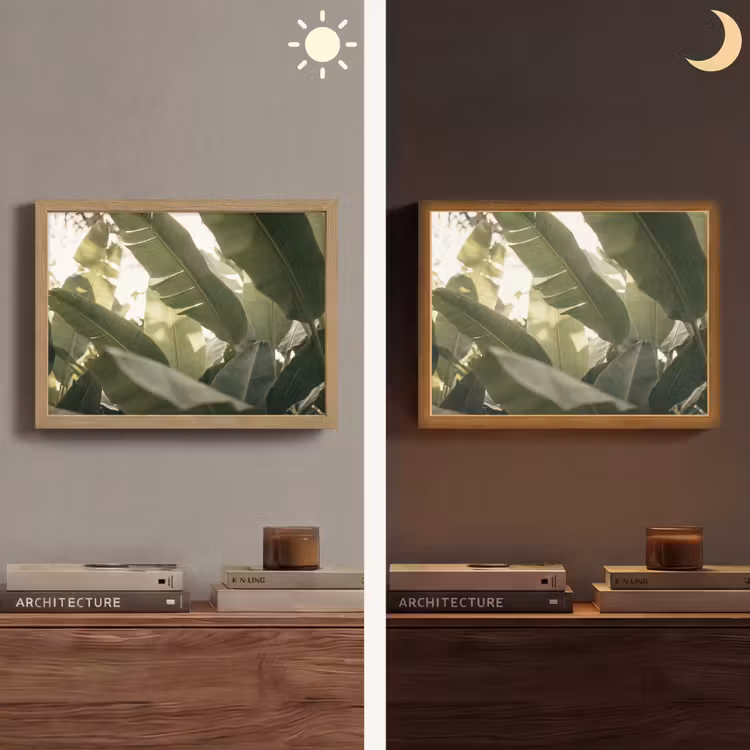 Natuur - Bladeren - Groen - Tropisch - Detail Light Box met batterij (Wandlamp) middel -sfeer3
