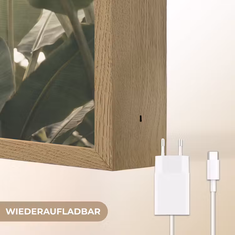 Natuur - Bladeren - Groen - Tropisch - Detail Light Box met batterij (Wandlamp) middel -USP_websiteoplaadbaarDE