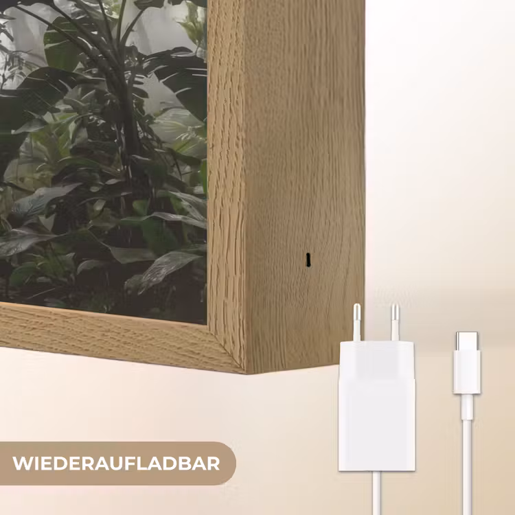 Natuur - Jungle - Mist - Groen - Bladeren Light Box met batterij (Wandlamp) middel -USP_websiteoplaadbaarDE
