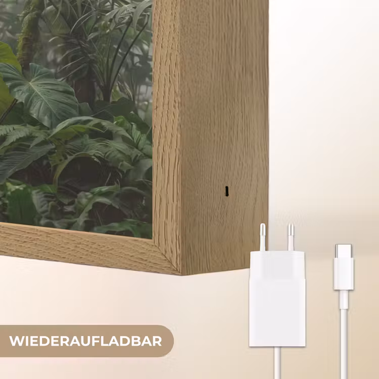 Natuur - Jungle - Mist - Tropisch - Groen Light Box met batterij (Wandlamp) middel -USP_websiteoplaadbaarDE