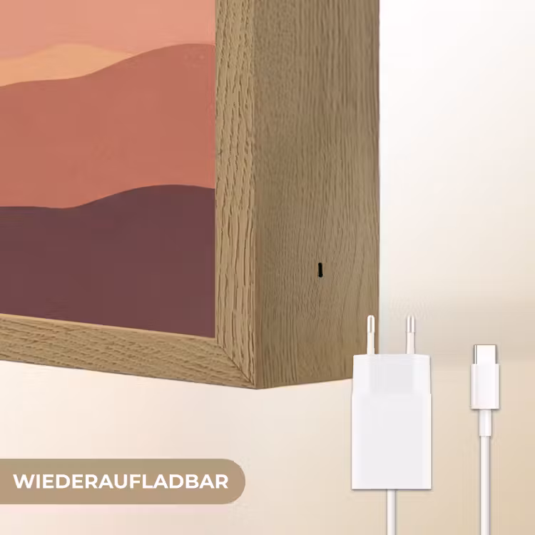 Natuur - Heuvels - Abstract - Modern - Oranje Light Box met batterij (Wandlamp) middel -USP_websiteoplaadbaarDE