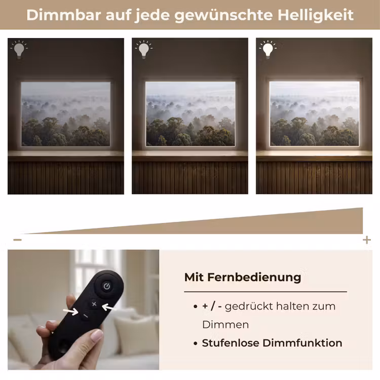 Natuur - Mist - Bos - Ochtend - Goud Light Box met batterij (Wandlamp) middel -USP_dimbaarDE