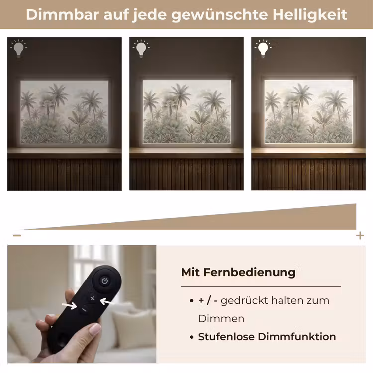 Natuur - Tropisch bos - Landschap - Aquarel - Groen Light Box met batterij (Wandlamp) middel -USP_dimbaarDE