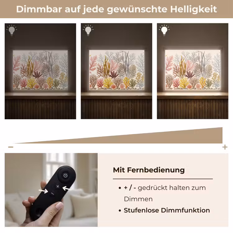 Natuur - Onderwater - Botanisch - Vintage - Kleurrijk Light Box met batterij (Wandlamp) middel -USP_dimbaarDE