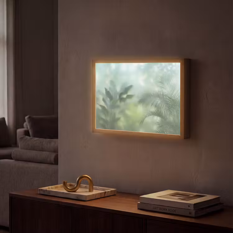 Natuur - Vervaagd - Groen - Abstract - Modern Light Box met batterij (Wandlamp) middel -sfeer1