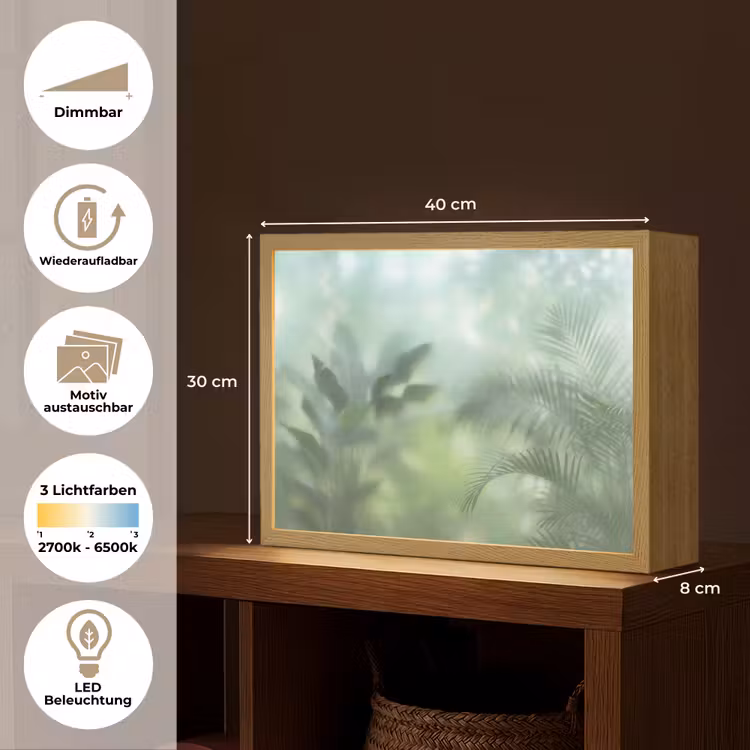 Natuur - Vervaagd - Groen - Abstract - Modern Light Box met batterij (Wandlamp) middel -USP_websiteoverzichtDE
