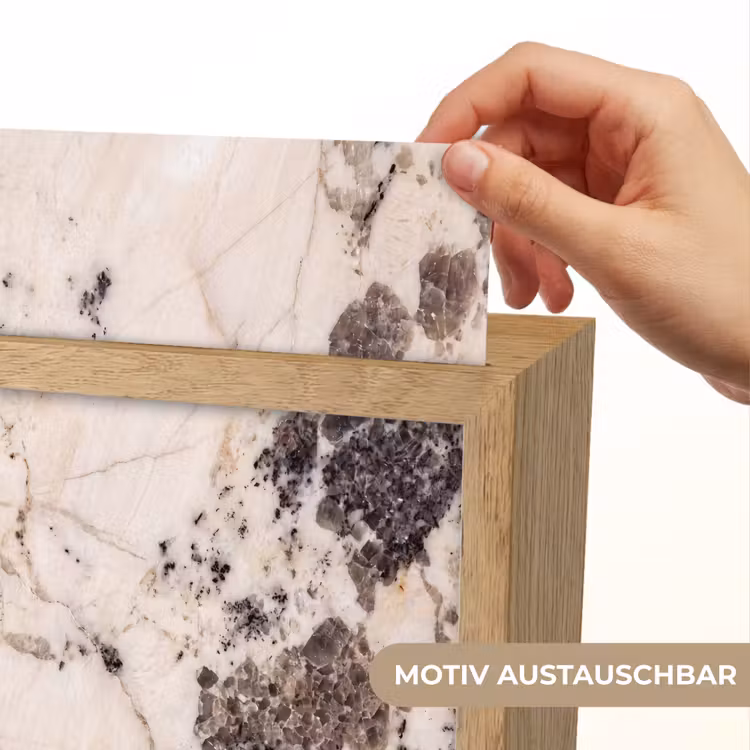 Natuursteen - Patroon - Abstract - Beige - Grijs Light Box met kabel (Wandlamp) klein -USP_websiteprintDE
