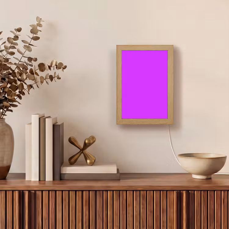 Neon - Orchid - Paars Light Box met kabel (Wandlamp) klein 929 -sfeer2