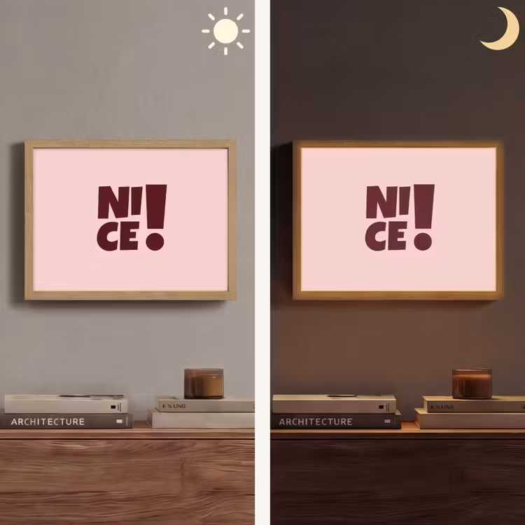 Nice - Uitroepteken - Roze Light Box met batterij (Wandlamp) middel -sfeer3