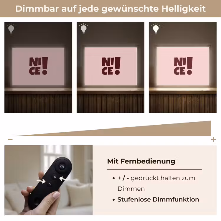 Nice - Uitroepteken - Roze Light Box met batterij (Wandlamp) middel -USP_dimbaarDE