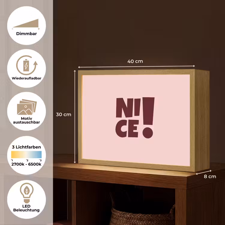 Nice - Uitroepteken - Roze Light Box met batterij (Wandlamp) middel -USP_websiteoverzichtDE