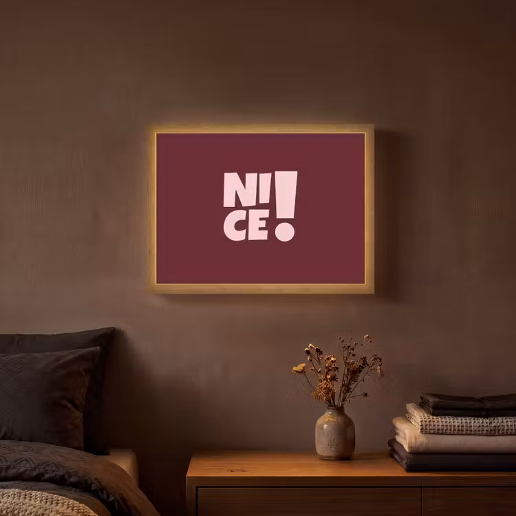 Nice - Uitroepteken - Rood Light Box met batterij (Wandlamp) middel -sfeer4