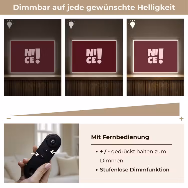 Nice - Uitroepteken - Rood Light Box met batterij (Wandlamp) middel -USP_dimbaarDE