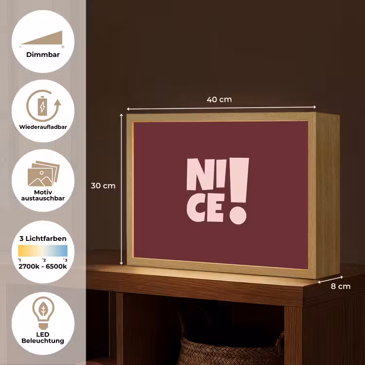 Nice - Uitroepteken - Rood Light Box met batterij (Wandlamp) middel -USP_websiteoverzichtDE