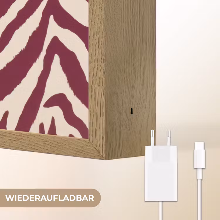 New era - Bordeaux - Zebraprint Light Box met batterij (Wandlamp) middel -USP_websiteoplaadbaarDE