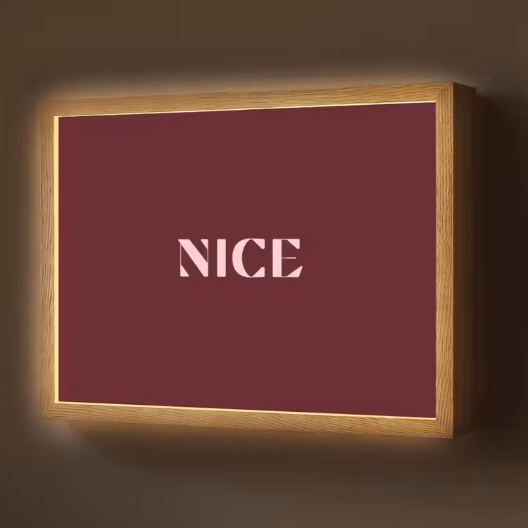 Nice - Bordeaux - Roze Light Box met batterij (Wandlamp) middel -z3d_website
