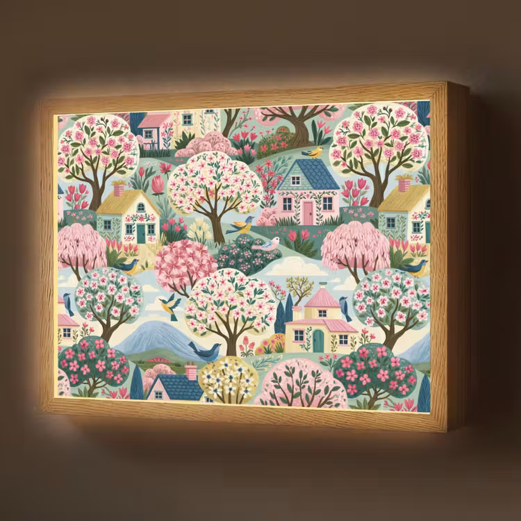 Nostalgisch - Idyllisch - Kleurrijk Light Box met batterij (Wandlamp) middel 907 -z3d_website