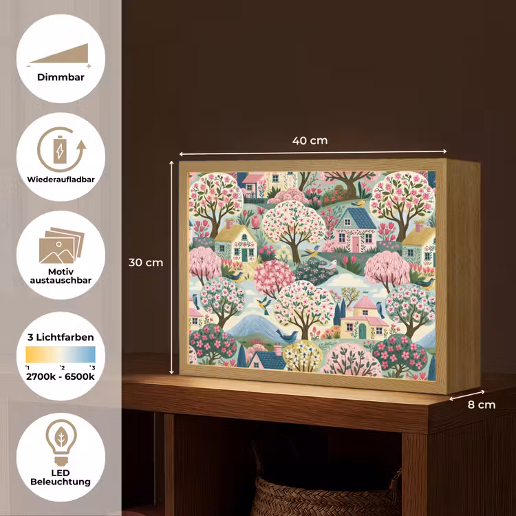 Nostalgisch - Idyllisch - Kleurrijk Light Box met batterij (Wandlamp) middel 907 -USP_websiteoverzichtDE
