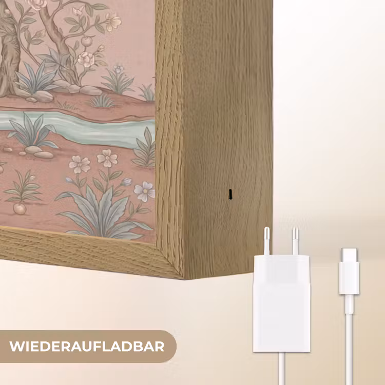 Nostalgisch - Reigers - Roze Light Box met batterij (Wandlamp) middel -USP_websiteoplaadbaarDE