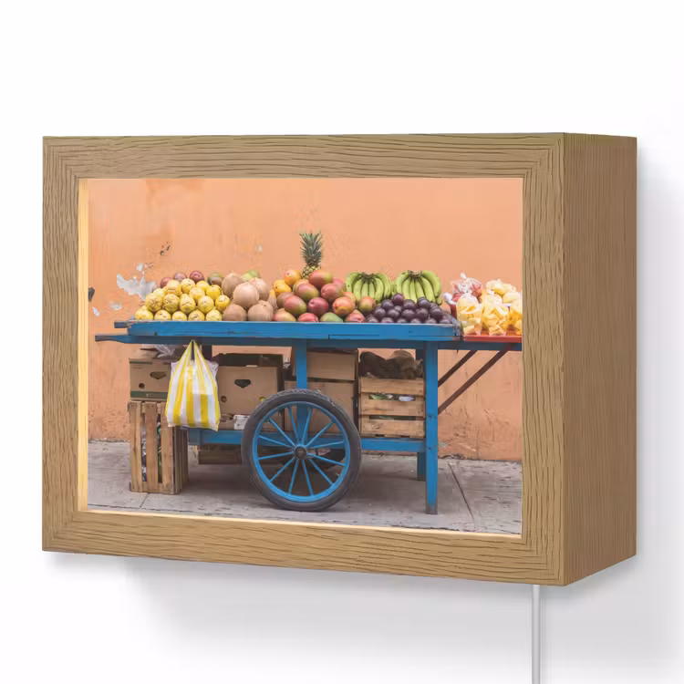 Lightbox - Wandleuchte - Obst – Kar – Straße - Fruit - Kar - Straat Light Box met kabel (Wandlamp) klein