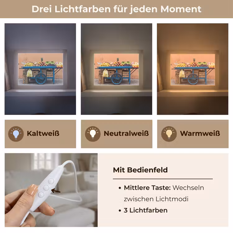 Lightbox - Wandleuchte - Obst – Kar – Straße - Fruit - Kar - Straat Light Box met kabel (Wandlamp) klein
