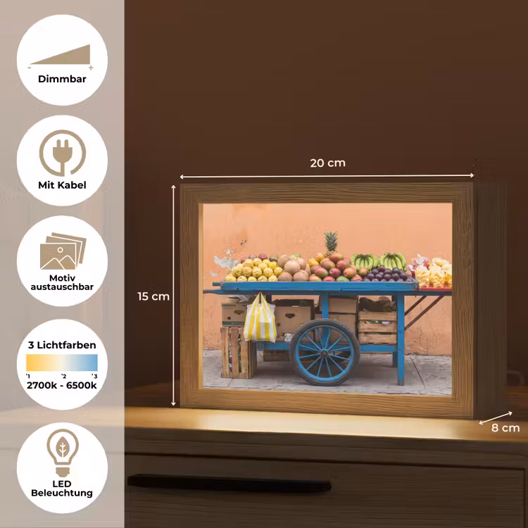Lightbox - Wandleuchte - Obst – Kar – Straße - Fruit - Kar - Straat Light Box met kabel (Wandlamp) klein