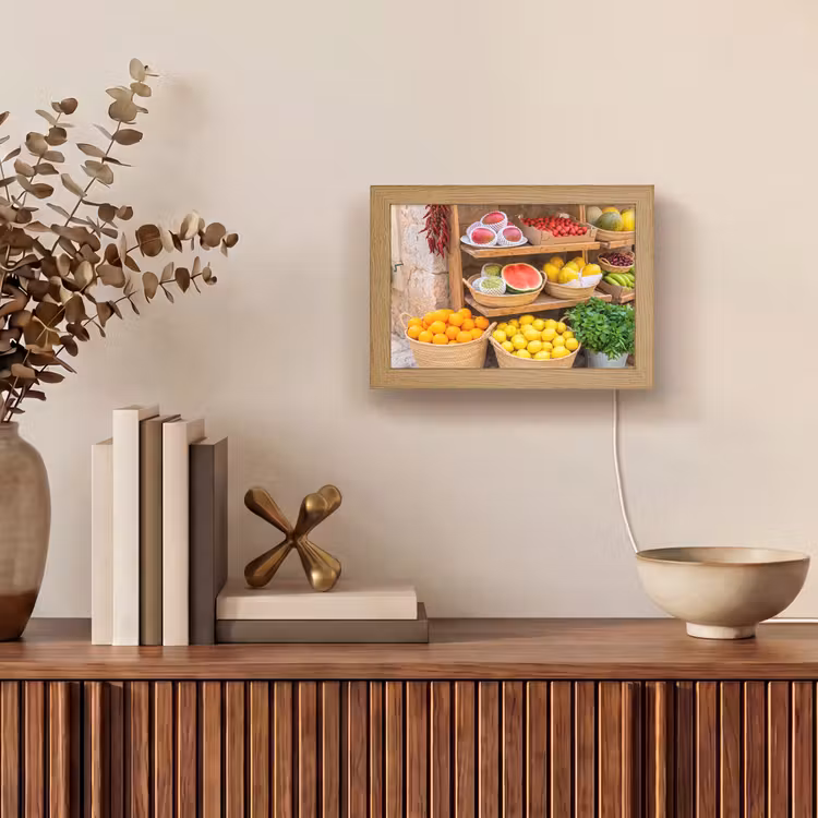 Lightbox - Wandleuchte - Obst – Markt – Frisch - Fruit - Markt - Vers Light Box met kabel (Wandlamp) klein