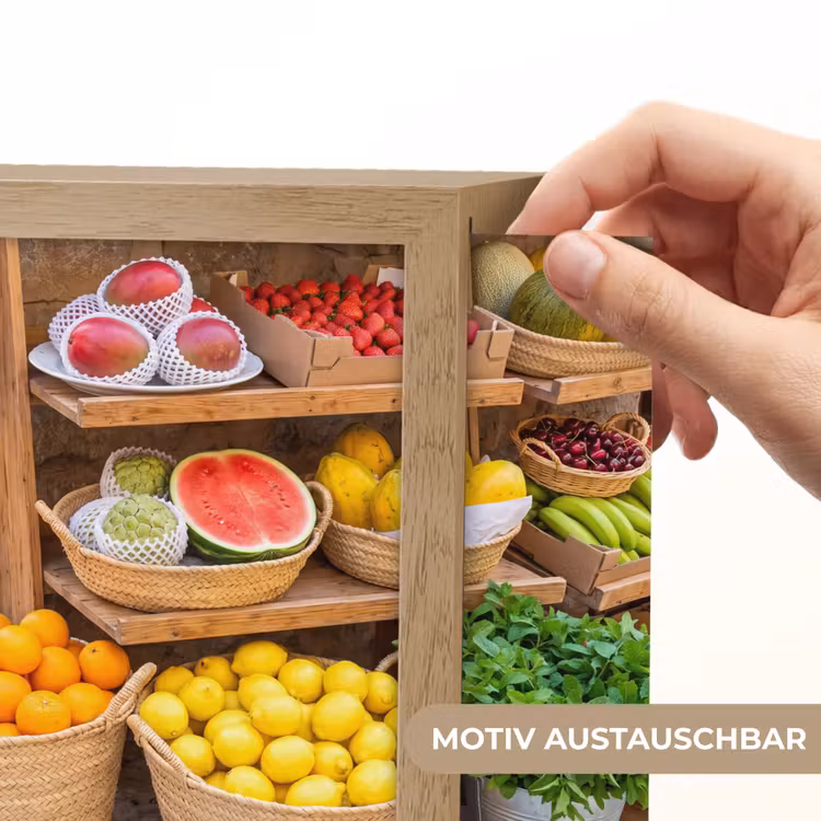 Lightbox - Wandleuchte - Obst – Markt – Frisch - Fruit - Markt - Vers Light Box met kabel (Wandlamp) klein