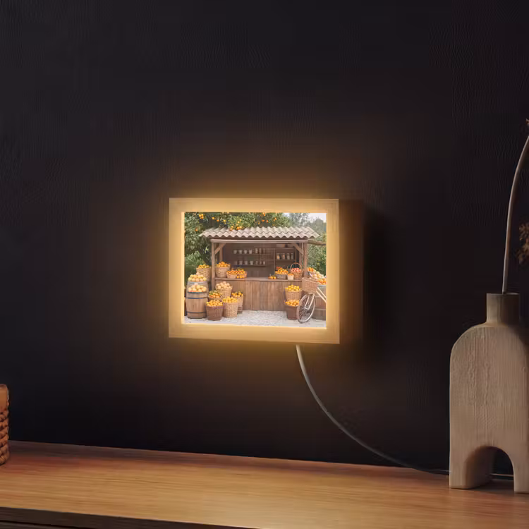 Lightbox - Wandleuchte - Obst – Markt – Ländlich - Fruit - Markt - Landelijk Light Box met kabel (Wandlamp) klein