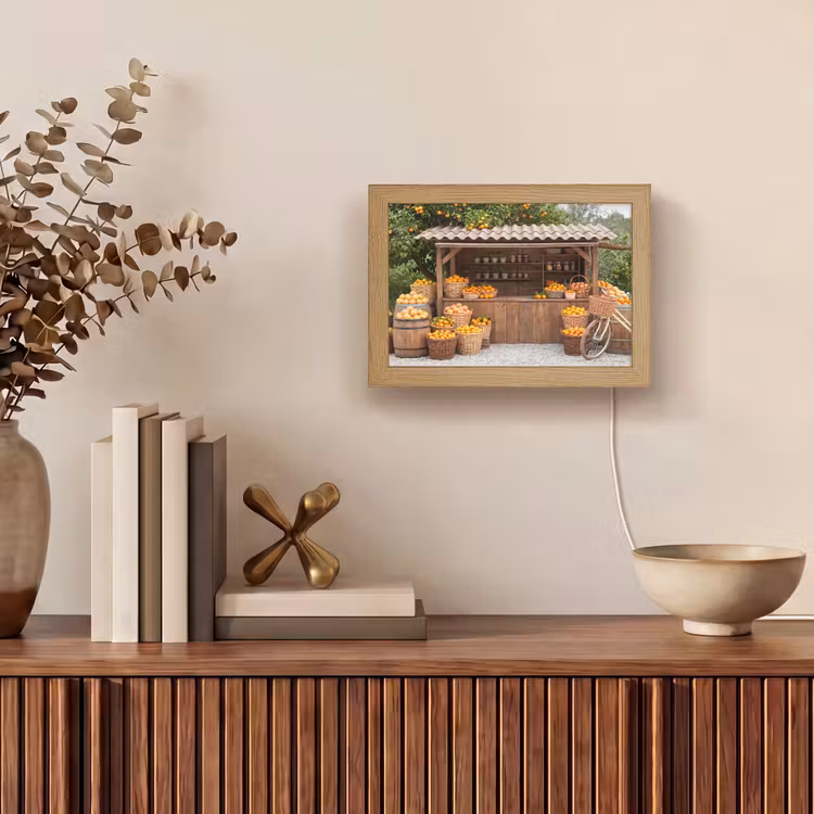 Lightbox - Wandleuchte - Obst – Markt – Ländlich - Fruit - Markt - Landelijk Light Box met kabel (Wandlamp) klein